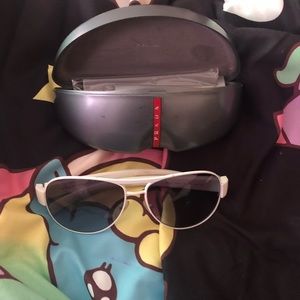 Prada white sunglasses